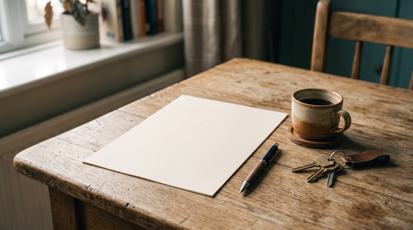 Contrat d'assurance habitation ouvert sur une table avec un stylo posé dessus