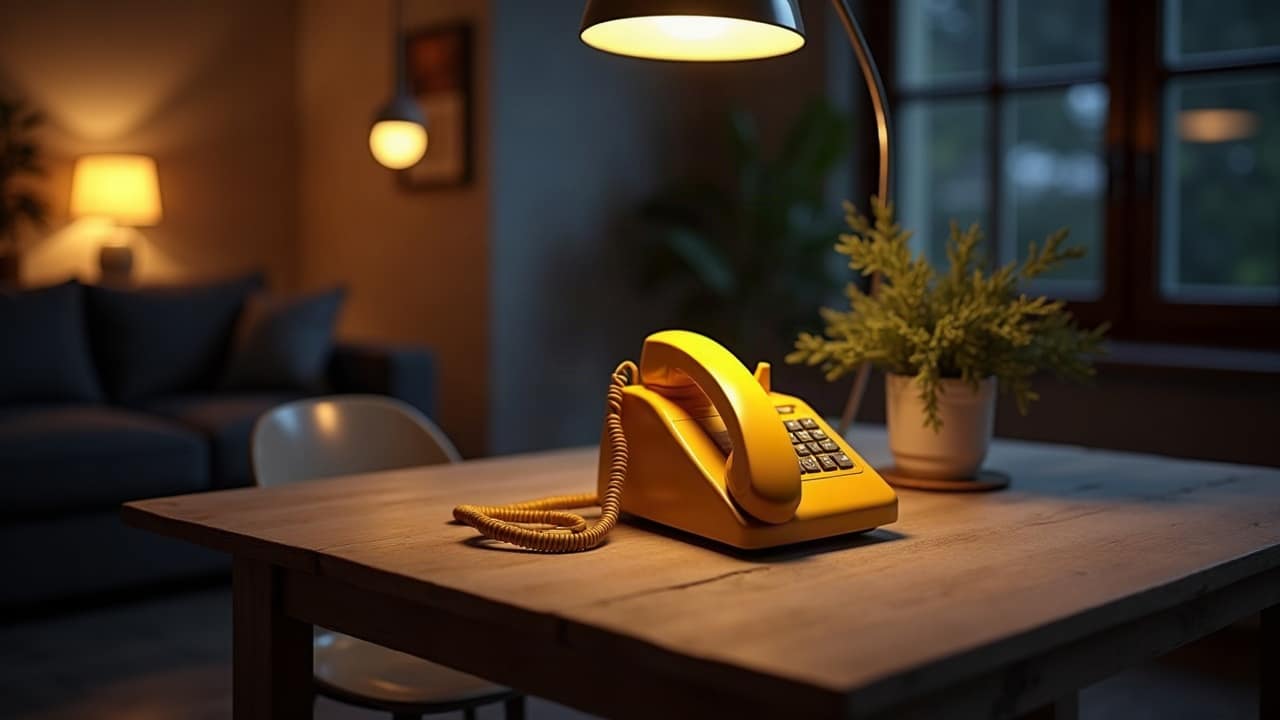 Téléphone posé sur une table de nuit, symbole d'un appel d'urgence en pleine nuit